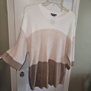 Matty M Beige and Tan Colorblock Sweater